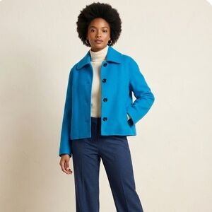 Turquoise Virgin Wool & Cashmere Coat